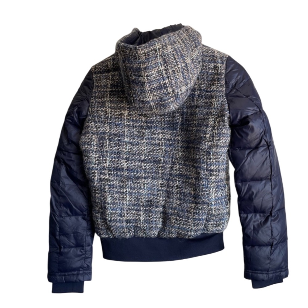 NWT Members Only Tweed Bomber Puffer Jacket Size M - Picture 3 of 5